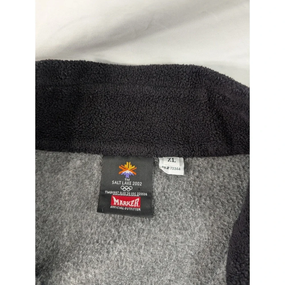 2002 Salt Lake Olympic Games Marker Gray XL Front Zip Fleece Vest